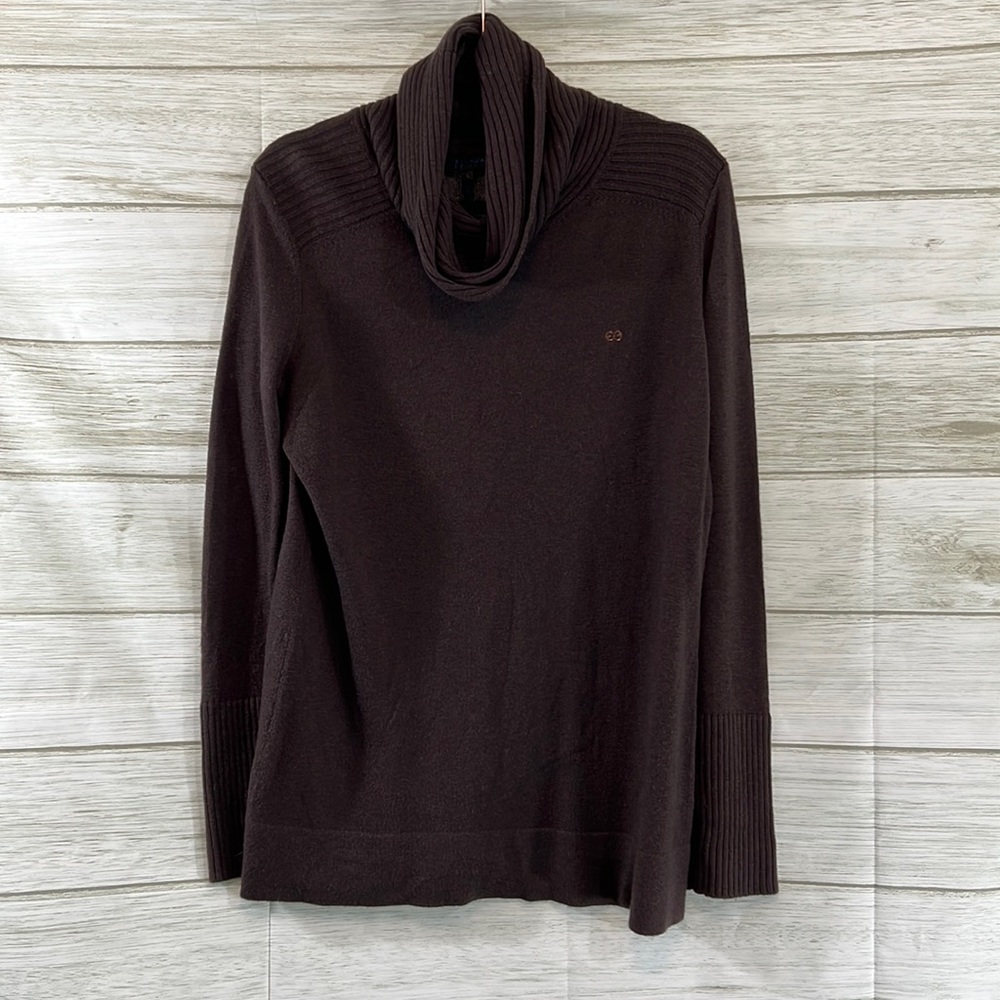 Escada Sport  Turtleneck Brown Tunic Wool Cashmere Blend Large